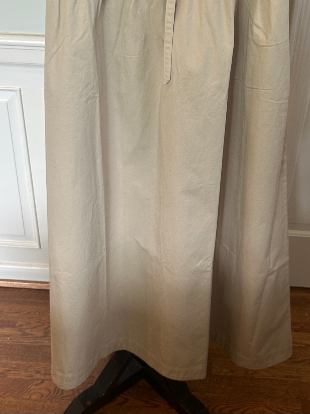 Khaki Tan Crisp Twill Maxi Skirt Pockets Size 10 NWOT - Picture 14 of 15